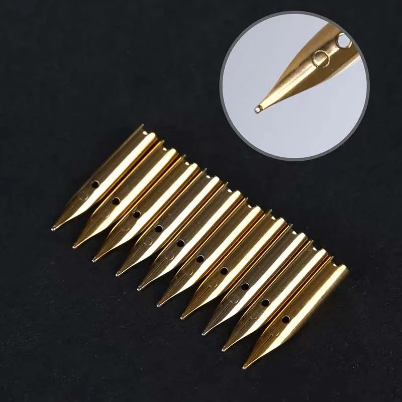 5pc 18.5mm 골든 파인 펜촉 613 618 601 616 616S 만년필 잉크 펜 편지지 사무실 학교 용품 쓰기 선물