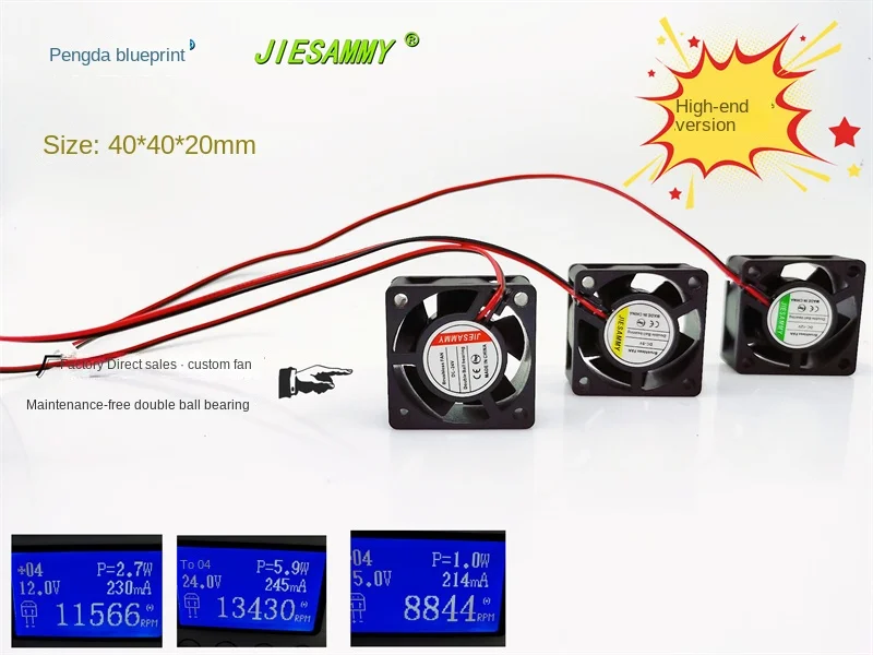 New JIESAMMY Double Ball 4020 High RPM 24V 12V 5V Variable Frequency Chassis 4CM Computer Cooling Fan40*40*20MM 3010 4010 4020 5015 6015mm oil hydraulic dual ball bearing fan 12v 24v cooler cooling fan blower 2 pin for creality ender3 cr10