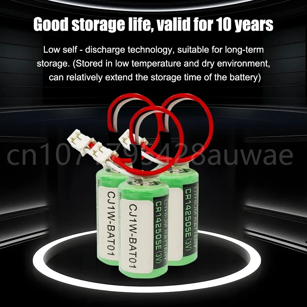 2PCS CR14250SE-R CJ1W-BAT01 CP1W-BAT01 PLC CNC Lithium Battery 3V 1000mAh With Wpecial Plug / connectors