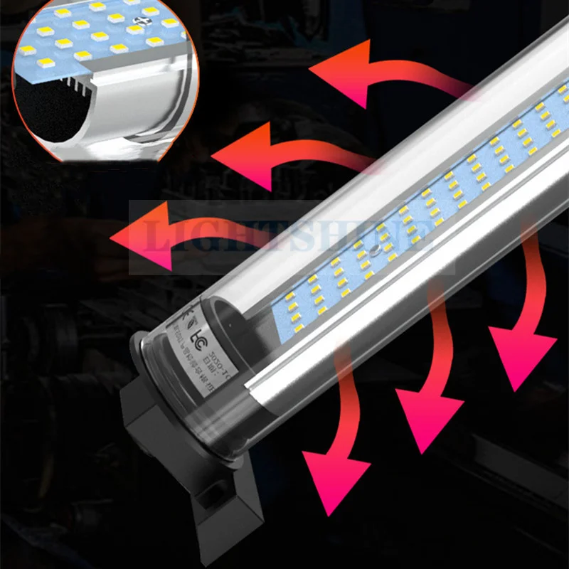 Led Machine Tool Lamp 24v Oil Water Proof Explosion-Proof Lamp CNC Lathe 220v Long Round Tube Bright Light 70 80 90 100cm