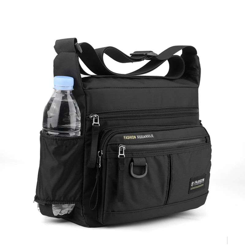 Men's shoulder bag - casual crossbody bag with adjustable shoulder straps, multiple pockets, suitable for travel, school, and da