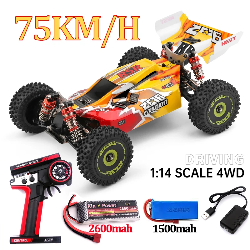 Voiture RC 144001 2.4GHz 4WD Buggy Électrique - Bleu 2B