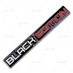 3D Metal Black Edition Automotive Emblem Badge Sticker (A Silver White Red)