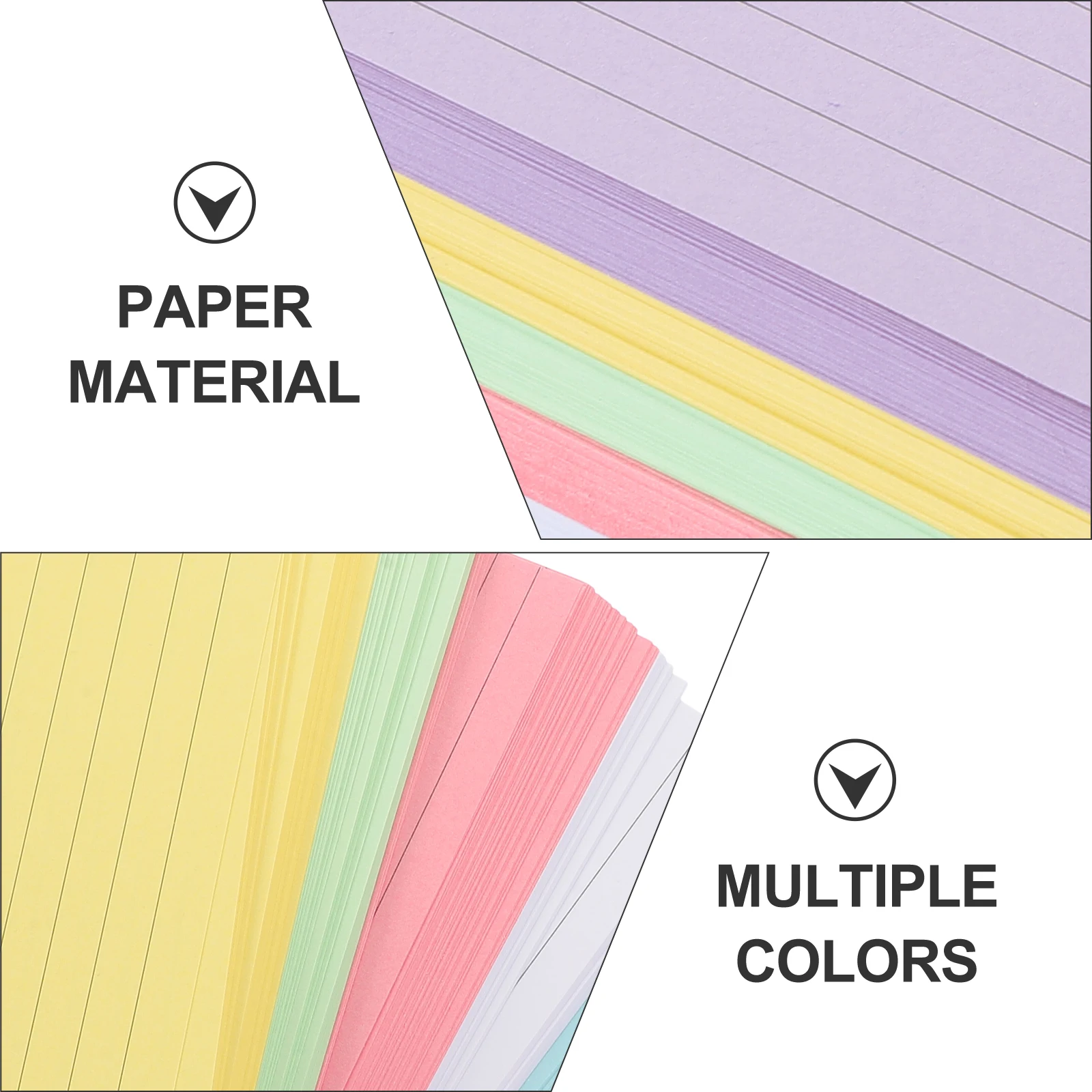 300Pcs Binder Horizontal Line Memo Book Loose-Leaf Notepads Flash Cards Small Revision Cards for Study Office NotePads 4
