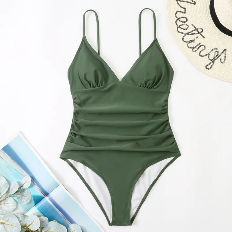 Sexy Solid Swimsuit One Piece Women's Closed Swimwear 2022 Push Up