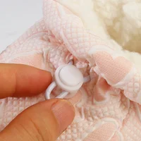 Fleece Baby Booties Warm Cozy Baby Slippers Soft Non-Slip Adjustable Newborn Boots for Boys Girls Winter Shoes Easy to Put on 3