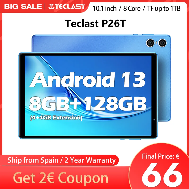 アンドロイド タブレット 8インチ Wi-Fi モデル Mali-G57 Android 13タブレット,Allwinner A523, 8コア,TECLAST-P26T,Mali