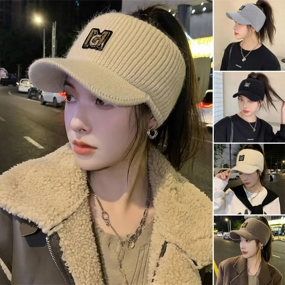 

Cold-proof Knitted Hat Casual Windproof Winter Warm Bonnet Empty Top Hat Outdoor