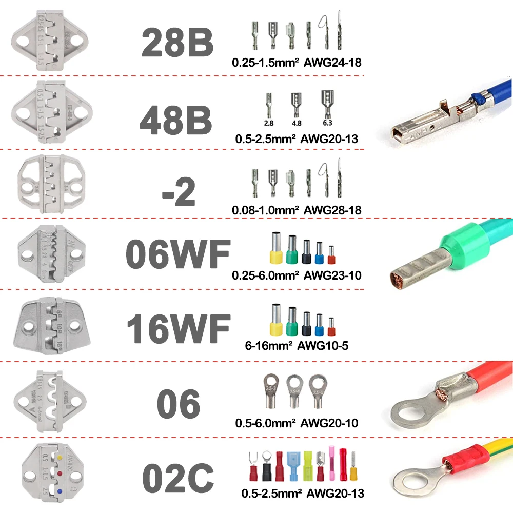 Crimping Pliers Open Barrel Terminals Crimping Tools for ZH PH XH VH JWPS Dupont JST D-Sub Jumper EPS PCIE SATA PINS MOLEX