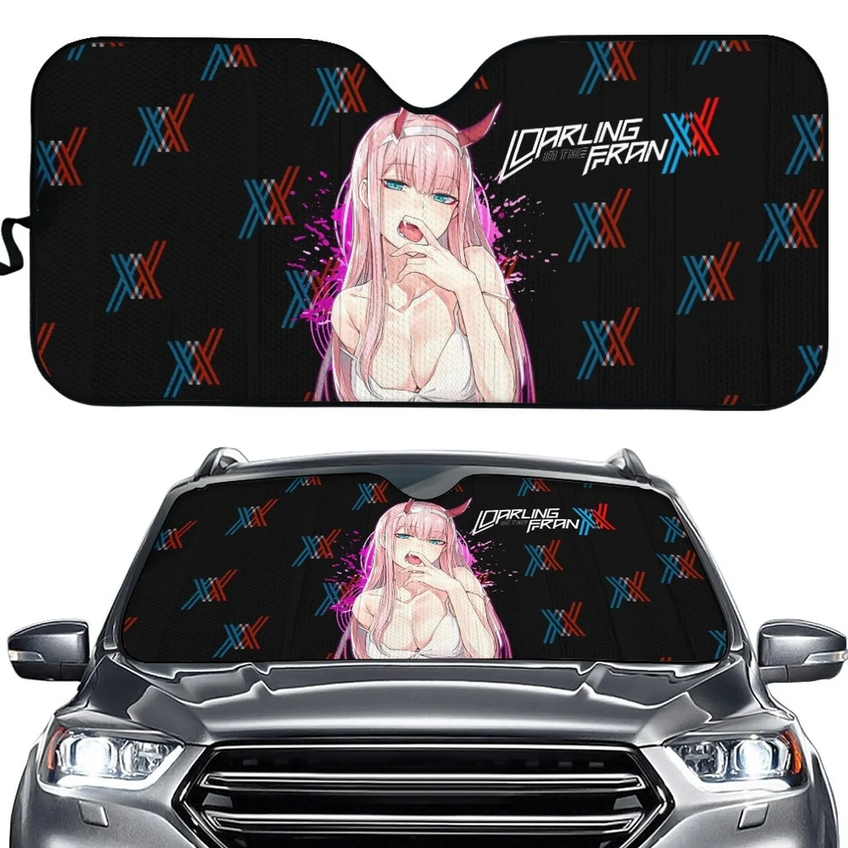 

INSTANTARTS DARLING in the FRANXX Anime Universal Car Sun Visor Sunshade for Car Japan Amine Car Windshield Sun Shade UV Rays