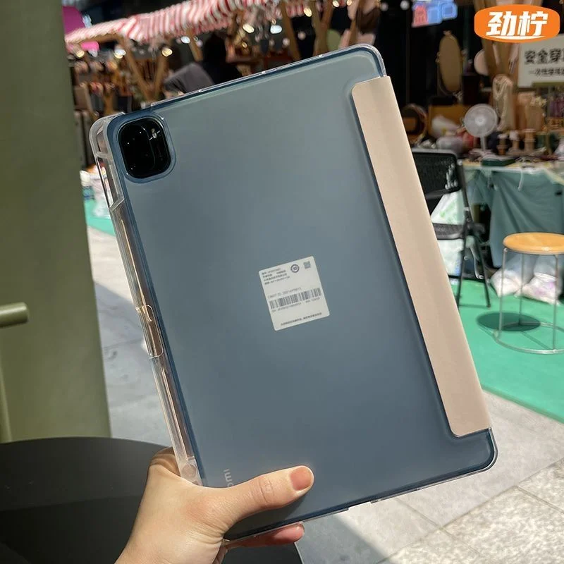 

For Xiaomi Redmi Pad SE 2023 Case with Pencil Holder Transparent PU Leather Cover For Mi Pad 6/5 Pro 11"Redmi Pad 10.61