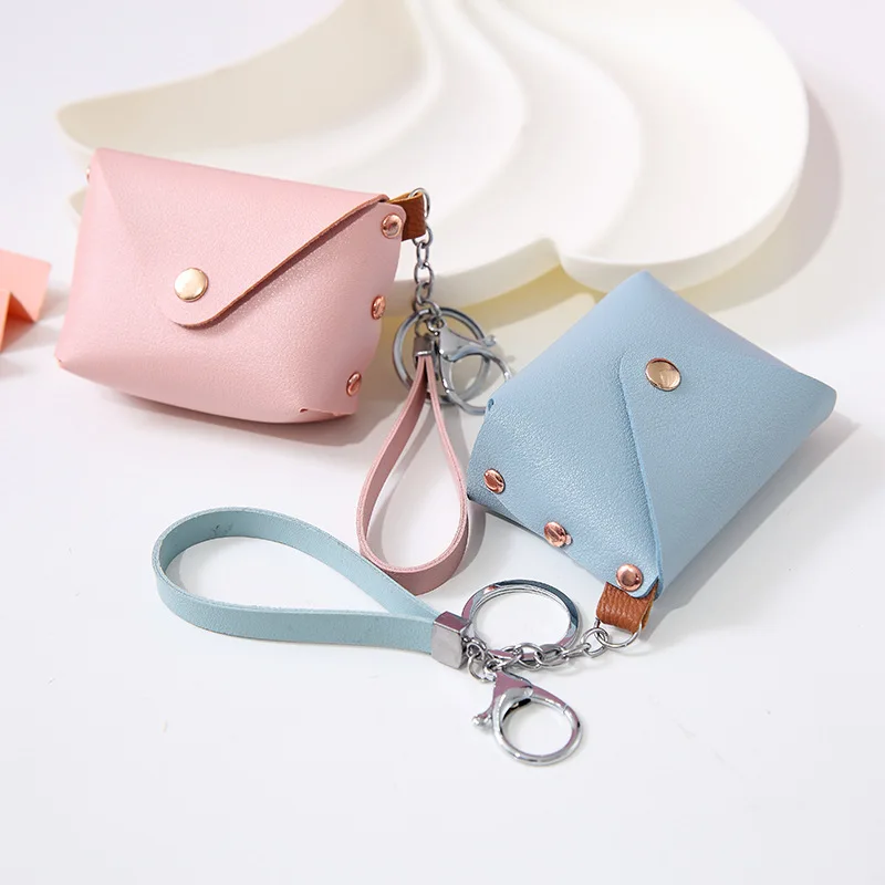 Ladies PU Leather Mini Wallet Card Key Holder Coin Purse Solid Color Clutch Bag Kids Purses Small Handbag Bag key case coin purse women wallet card wallet coin wallet change bag