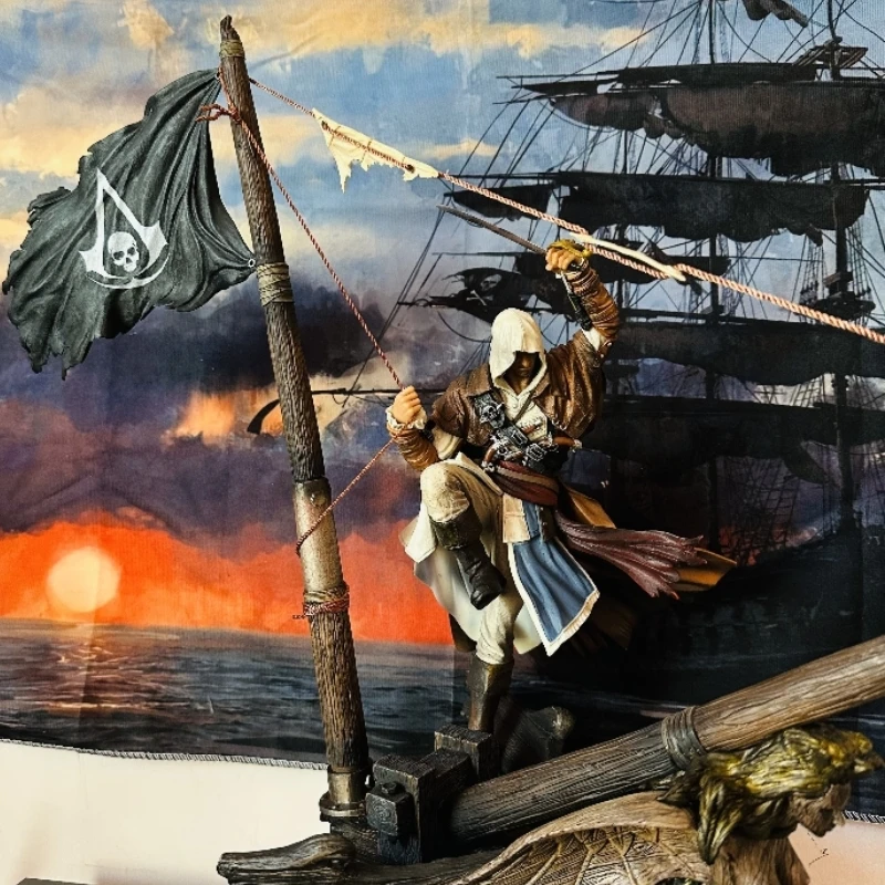 Nuovo Ubisoft Ubisoft Assassin'S Creed Black Flag Black Box Purearts Figure Figure Model Room Decoration Toy Gift