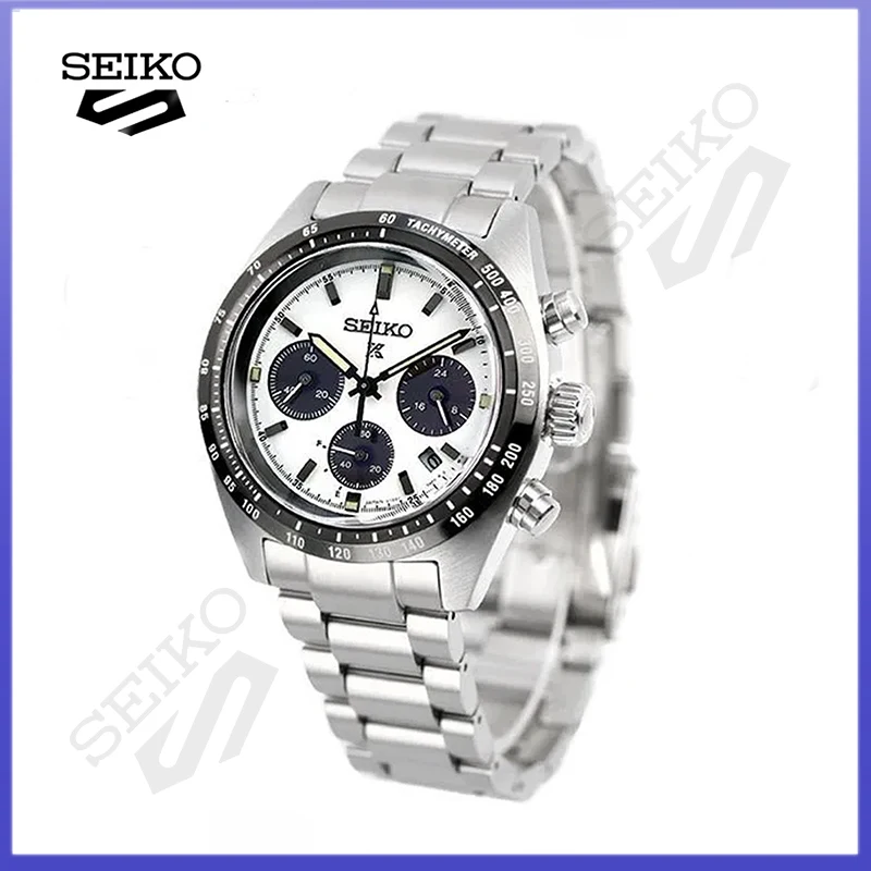 Seiko Mechanicalwatch Panda Di Three Eyed Watchplate Chronograph Calendario Completo Originale Ssc813P1 Orologi Da Polso Automatici Da Uomo