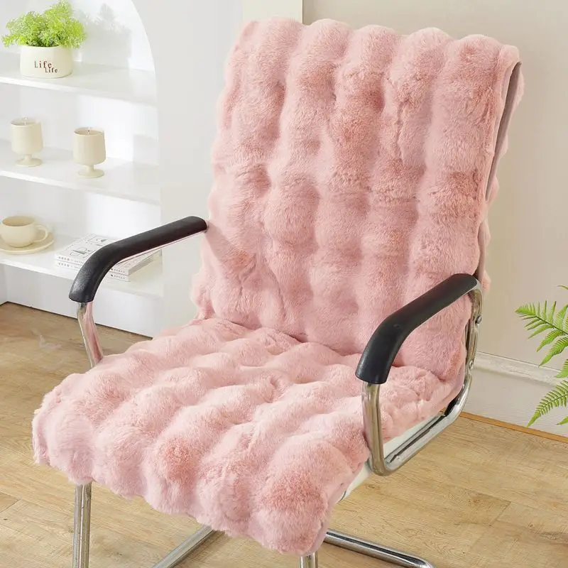 

Square Cushion Imitation Rabbit Hair Plush Soft Thicken Warm Chair Sofa Seat Back Cushion Office Dust Protection Pad Home Decor