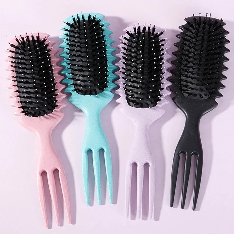 빗살 제거 스타일링 세트, 스프레이 병, 3 in 1 롤, 곡선 쥐 꼬리 빗, 가장자리 제어 브러시 살롱 미용 도구, 5 개