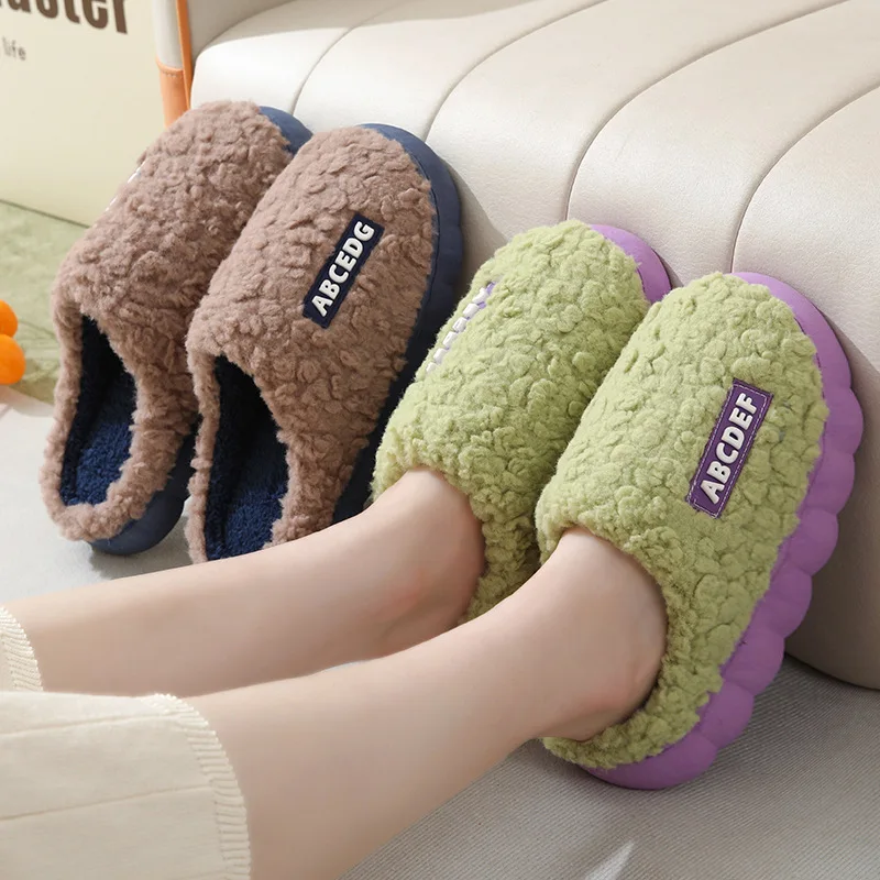 Women Slippers Fashion Winter Warm Plush Sides Indoor Slippers for Men and Women High Quality
