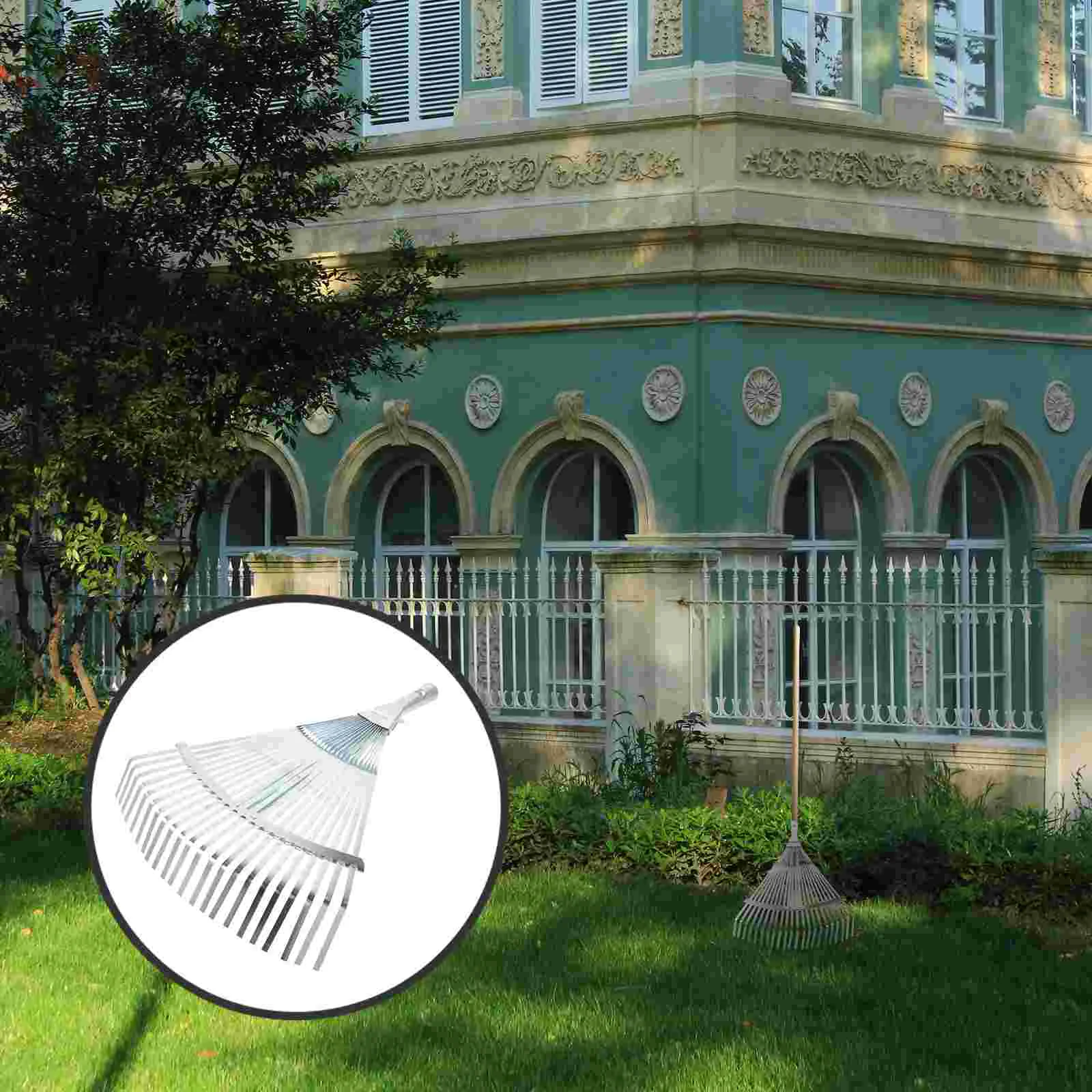 원예 잎 갈퀴 헤드, 헤비 듀티 금속 갈퀴 헤드, 잔디 잎 헤드, 관목 잔디 갈퀴, 느슨한 토양 도구, 갈퀴 헤드 교체