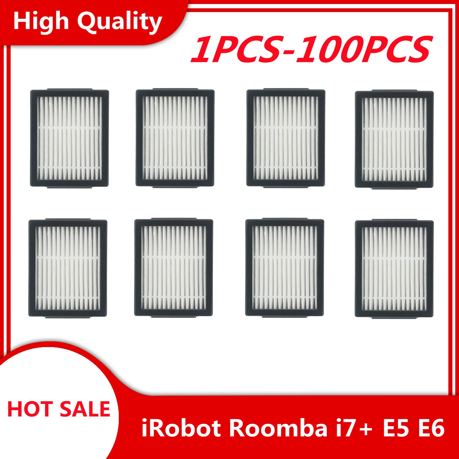 1pcs-100Pcs Replacement Hepa Filters Compatible with i7 iRobot Roomba i7+ E5 E6 Vacuum Cleaner kits Hepa filter Accessories