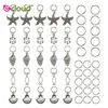 50Pcs Sliver Color Dreadlocks Beads Hair Braid Rings Clips DIY Braiding Metal Cuffs Jewelry Pendants Hair Decoration Accessories 1