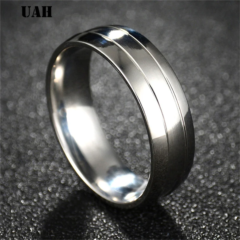 Simple Couple Titanium Steel Wedding Zirconia Rings Women Men's Jewelry Anniversary Marriage Fashion Gift wedding rings finger rings engagement rings zircon rings couple rings crystal rings titanium steel rings