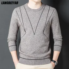 

Top Grade New Fashion Brand Knit Pullover Knitted Aesthetic Sweater Men Designer Trendy Streetwear Casual Jumper Men Clothes