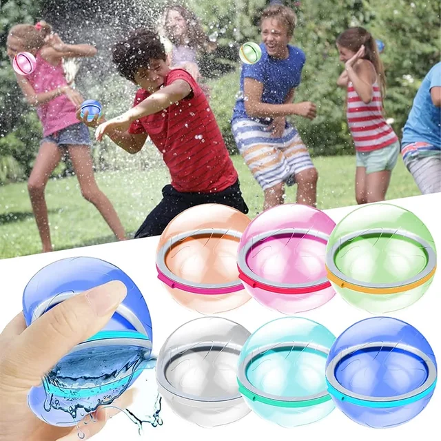 6PCS Water Bomb Ball Reusable Water Balloons Absorbent Ball Outdoor Pool Beach Play Toy Party Favors Summer Water Fight Games 1