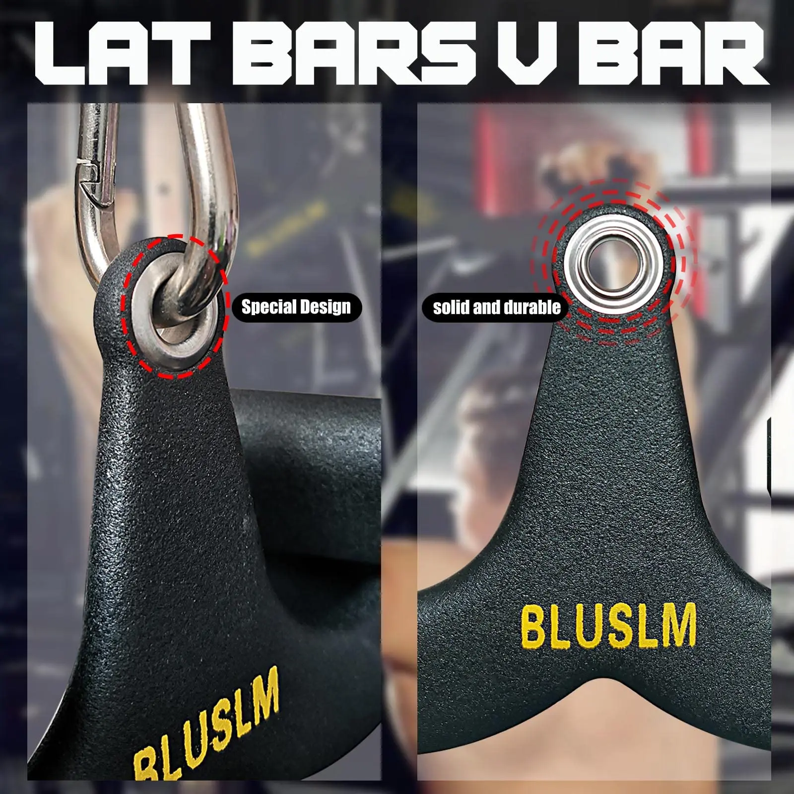 Description Picture 3 of itemHome Gym Fitness Hand Grips Lat Pull Down Bar Pulley Cable Machine Back Muscle Training Pull Down Rowing Workout T-bar V-bar