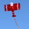 New High Quality 3D Single Line Red Plane Kite Sports Beach With Handle and String Easy to Fly Kids Gift 4
