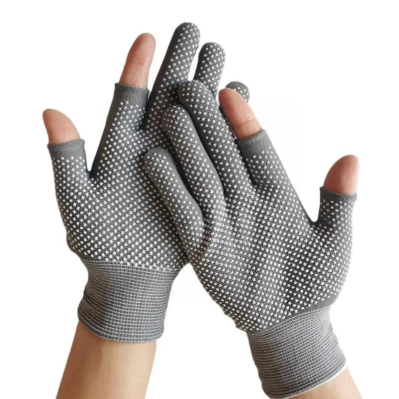Non-Slip Fishing Gloves Nylon Breathable Quick Drying Sport Gloves Sunscreen Half Cycling Fingers 3