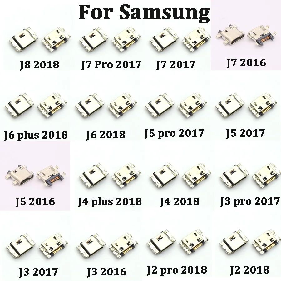 

10Pcs Charger USB Charging Port Dock Connector For Samsung J2 J3 J4 J5 J6 Plus J7 Pro J8 2016 2017 2018 Type-C Charger Socket