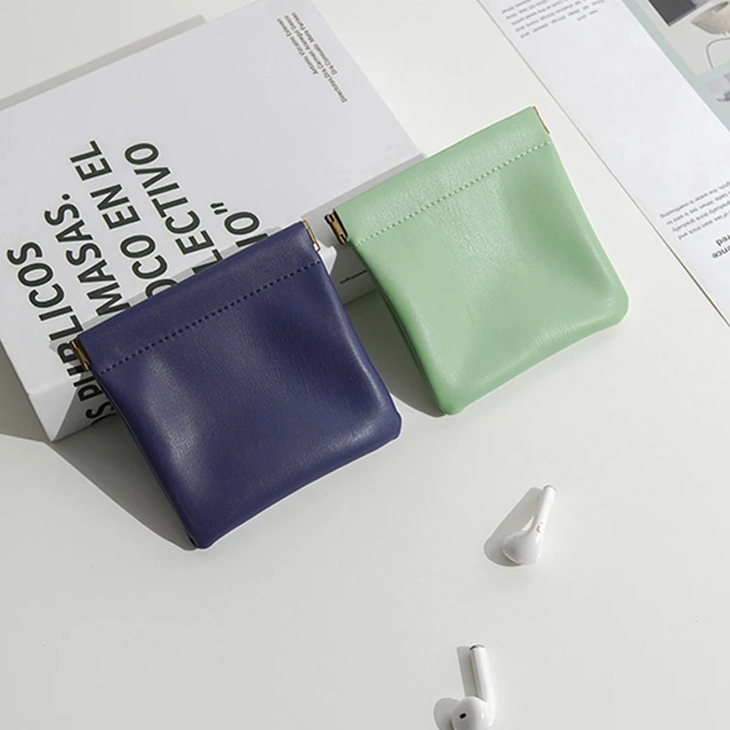 Unisex Pu Leather Portable Coin Purse Small Earphone Bag Headphone Organizer Mini Sundry Cosmetic Lipstick Change Storage Bag