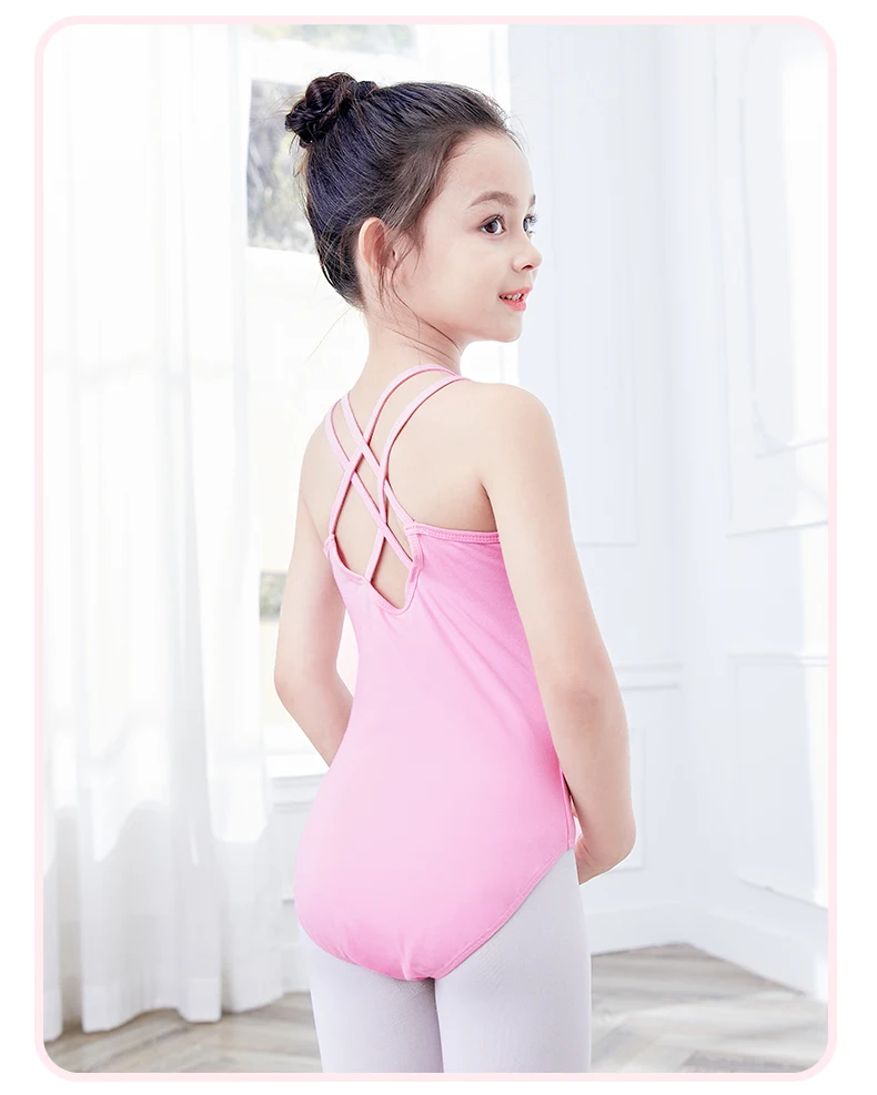 Mädchen Doppelte Leibchen Trikots Kleinkind Ballett Trikots Niedliche Tanz Bodys Spaghetti Strap Gymnastic Trikots Ballerina Outfits – Detail 5