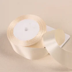Elegant 40mm Polyester Satin Ribbon - 22 Meters for Gift Wrapping & Home Decor (08 beige)