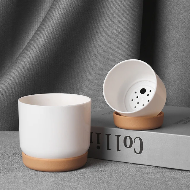 Kerámiaellenes Ültetvényes Mini Virágtartályok Beltéri Vízelvezető Lyukkal Pozsgás Növényekhez Vagy Kaktuszvirág Edényekhez Virágokhoz - Image 5