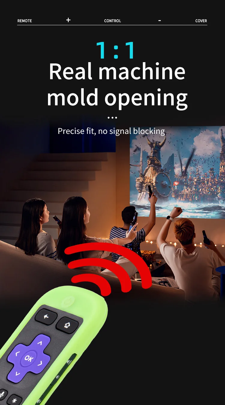 Description Picture 5 of itemTCL Roku TV Steam Wand 3600R Remote Control Protective Case, Silicone Cover Shockproof Remote Control Skin, Anti-Slip Universal