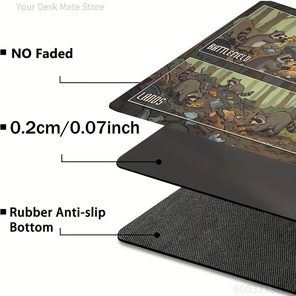 Trash Panda Racoon Playmat Magic Party Game Mat Durable Rubber for TCG Games 35X60cm Mouse Pad Offices Desk Mats Friendly Design - 6