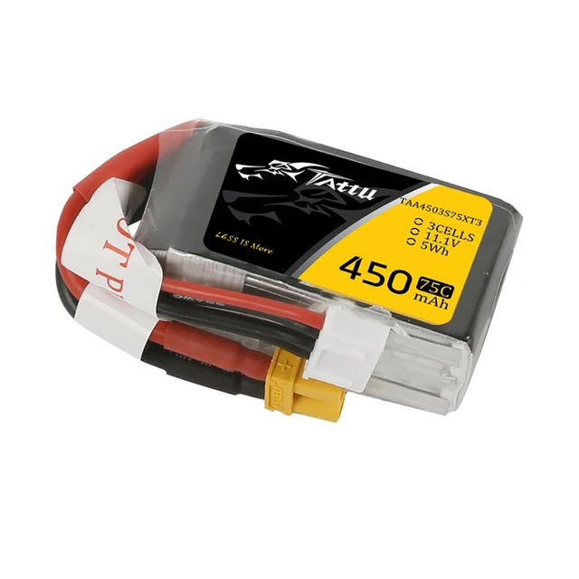 TATTU 3S 11.1V 450mAh 75C 3S1P Lipo Battery XT30 Plug for 90mm to 150mm Multirotor RC FPV Racing Drone 3