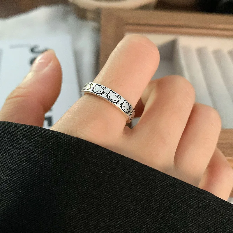 

Kawaii Ring HelloKittys Kulomi Melody Cinnamoroll Good Friend Ring Anime Opening Adjustable Finger Jewelry Birthday Gift
