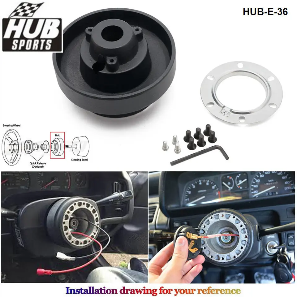 6-Hole Racing Steering Wheel Hub Adapter Kit For BMW E90, M3, 320i, 325i & Mini Cooper-1044821