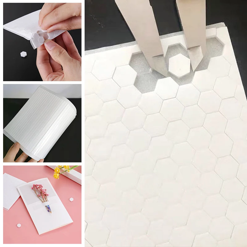 3D Double-Sided Foam Round/Hexagon Dots Self Adhesive Fastener Tape Strong Glue Magic Sticker Diy Paper Scrapbooking Craft double sided foam tape self adhesive stickers