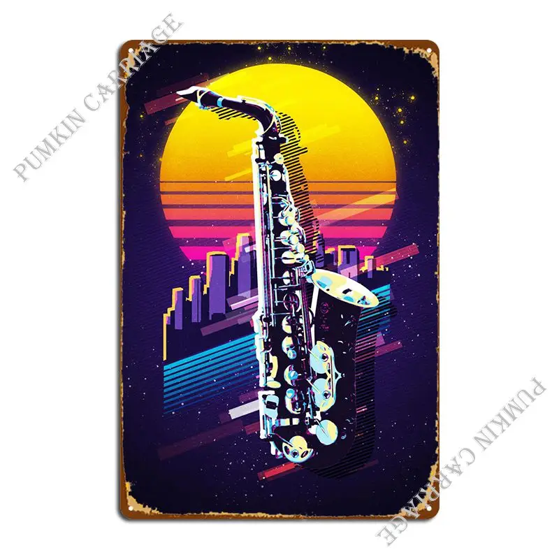 

Saxophone Metal Sign PaintingPainting Club Bar Poster Tin Sign Poster