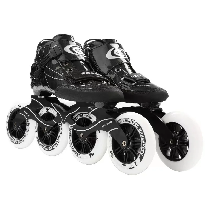 

Speed Roller Skates Professional Racing Straight Row Large 4 Wheels 110mm 100mm 85A Inline Speed Skating Shoes