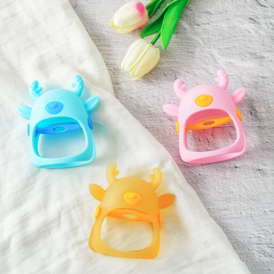 1PC Silicone Teethers For Baby Soft Cartoon Deer Shape Baby Toys Cute Care Utensils Nursing Items Cute Stuff