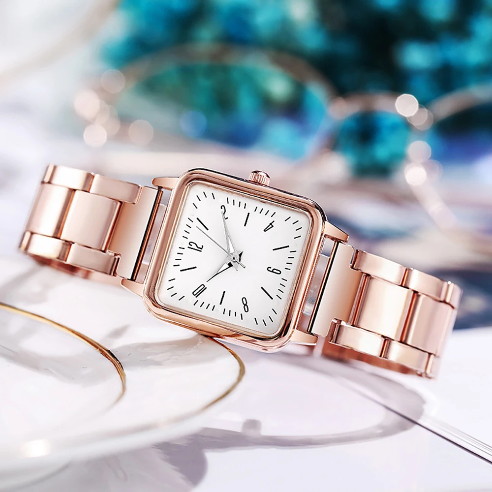 Watchs Ladies Noctilucent Digital Watch  Women Square Female Clock Top Brand Luxury Golden Quartz  WristWatc 6