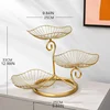 Creative Simple Three-layer Fruit Tray Groceries Fruit Vegetable Basket Bracket Decoration Fruit Bowl Storage Rack Black Gold 4