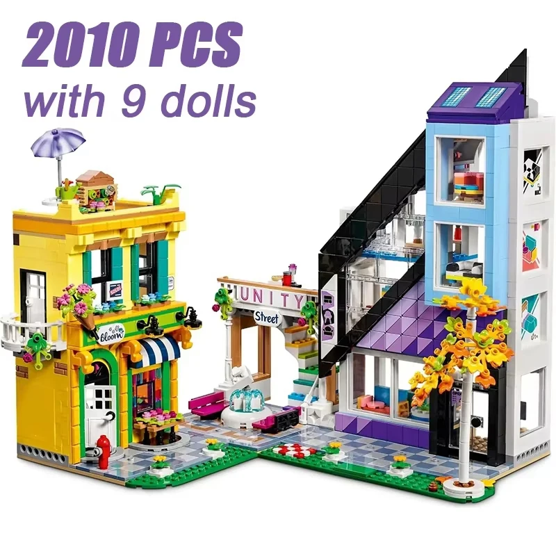Chinese building blocks street view series city center flower shop furniture store model puzzle assembling toy girlbirthday Gift