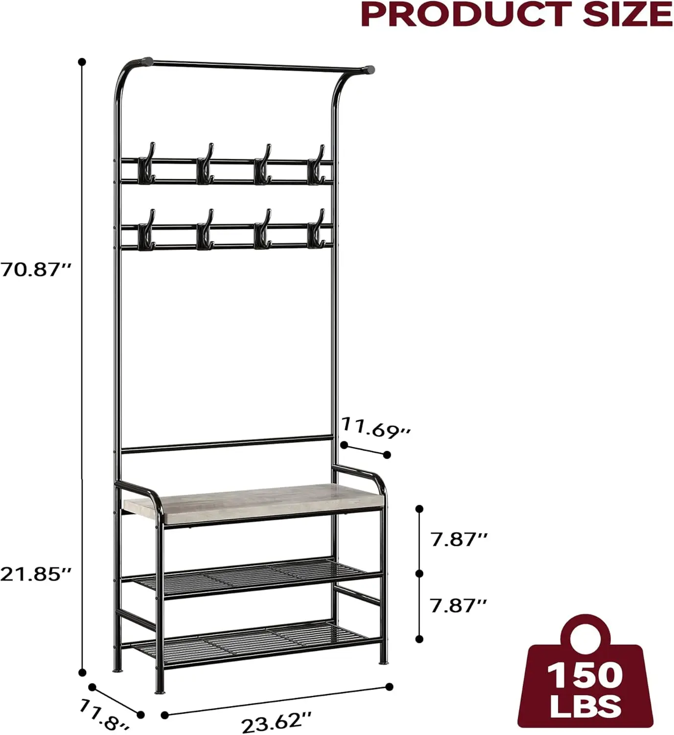 Foot Rest Linen Ottoman - Upholstered Vanity Chair with Black Metal Legs - Soft Padded Round Stool for Living Room, Bedroom