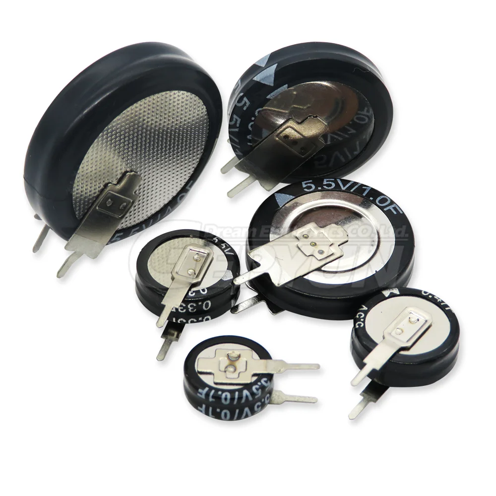 Farad Capacitor 2PCS Farad Capacitor 5.5V 0.1F 0.22F 0.33F 0.47F 0.68F 1F 1.5F 4F Super Capacitor 0.1F-5.0F Double Layer V type