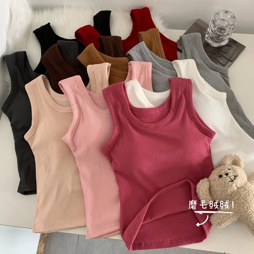 68683 Gilet thermique épais brossé sans manches avec coussinet de poitrine